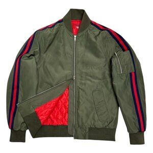 KILLION Designer Streetwear Army Green Bomber Coat Jacket Mens Medium